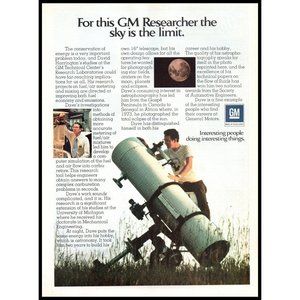 1974 GM Research Division Vintage Print Ad Telescope Astronomy Wall Art Photo